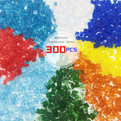 300pcs Colorful Transparent Building Blocks - Durable ABS Material