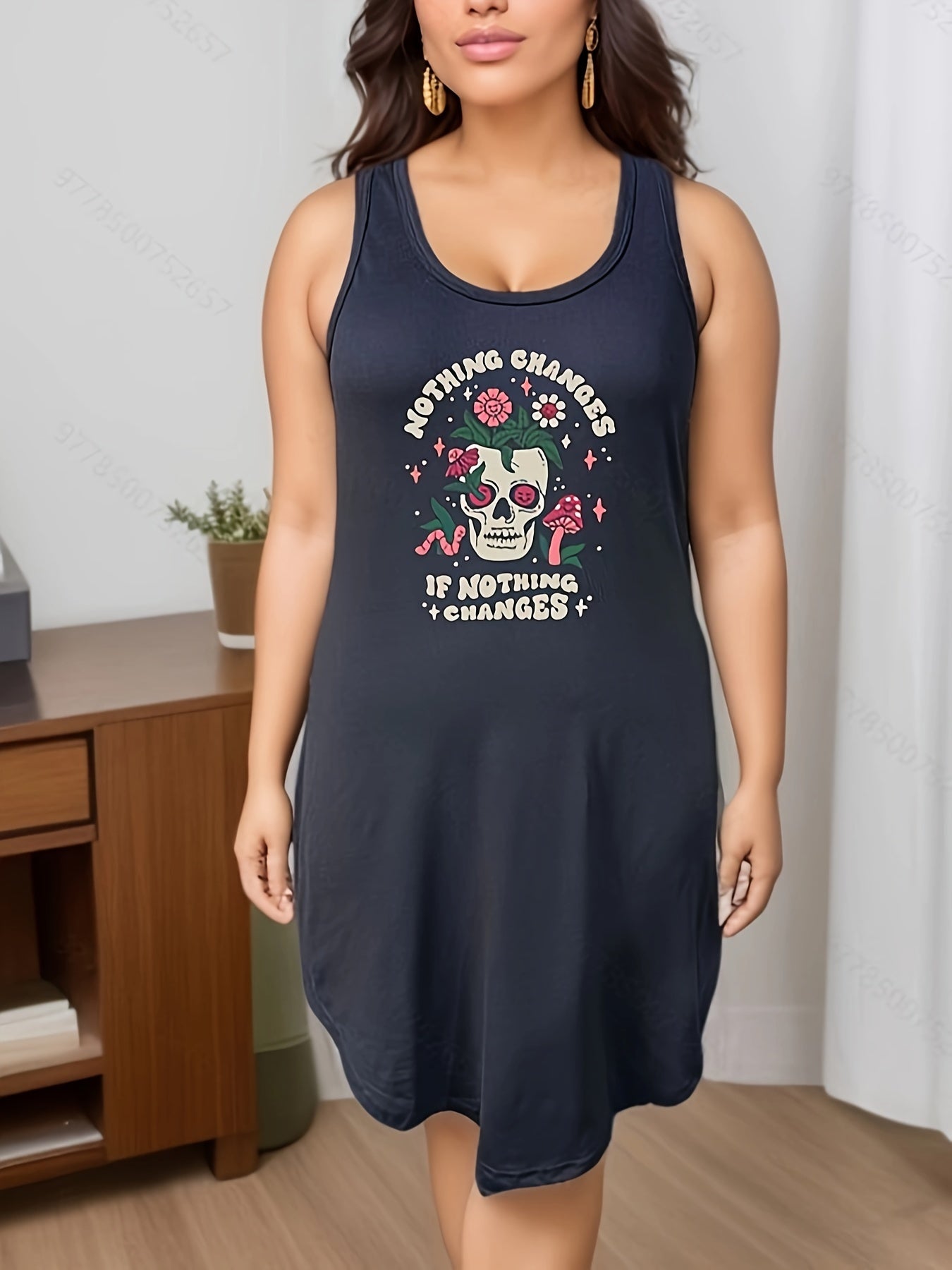 Floral Skull Lounge Dress
