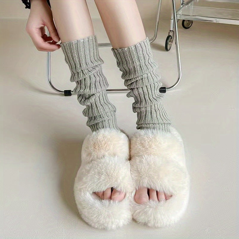 Rib Knit Leg Warmers for Women