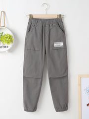 Boys Cotton Cargo Pants Elastic Waistband Kids Clothes
