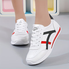 Women's Casual Faux Leather Lace Up Sneakers