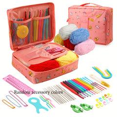 Cat Print Crochet Kit with Metal Hooks, Yarn, Scissors