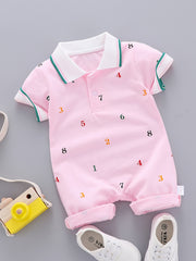 Baby Boys Casual Thin Romper With Number Print