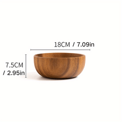 Solid Wood Salad Bowl Outdoor Camping Dining Utensils