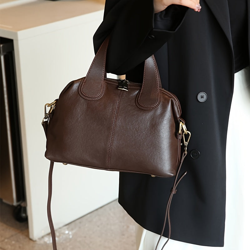 Leather Women's Handbag Crossbody & Shoulder Bag in Chocolate Light Bro