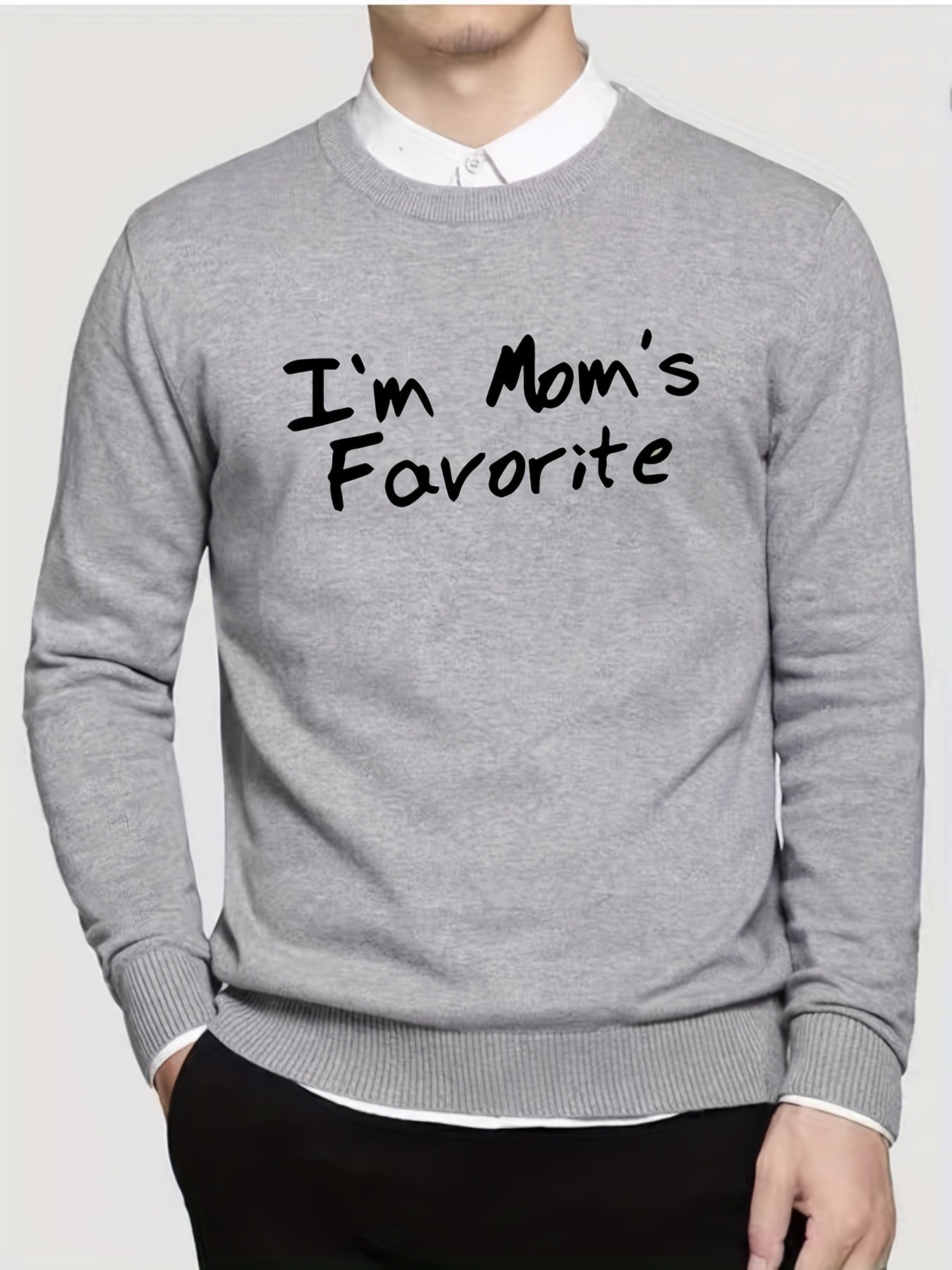 Mom's Favorite Knitted Sweater Men's Warm Mid Stretch Pullover