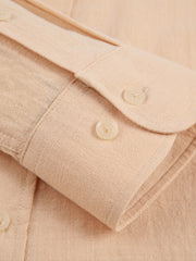 Men's Plus Size Solid Faux Linen Long Sleeve Shirt