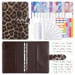 A6 Budget Binder Set w/ Zipper Bag - Save Money PU Leather Cash Bud