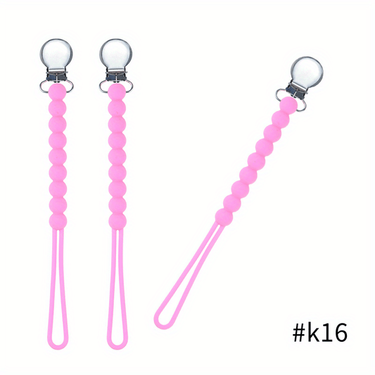 Baby Silicone Pacifier Chain Comfort Beads Clip Anti-drop Stainless Steel