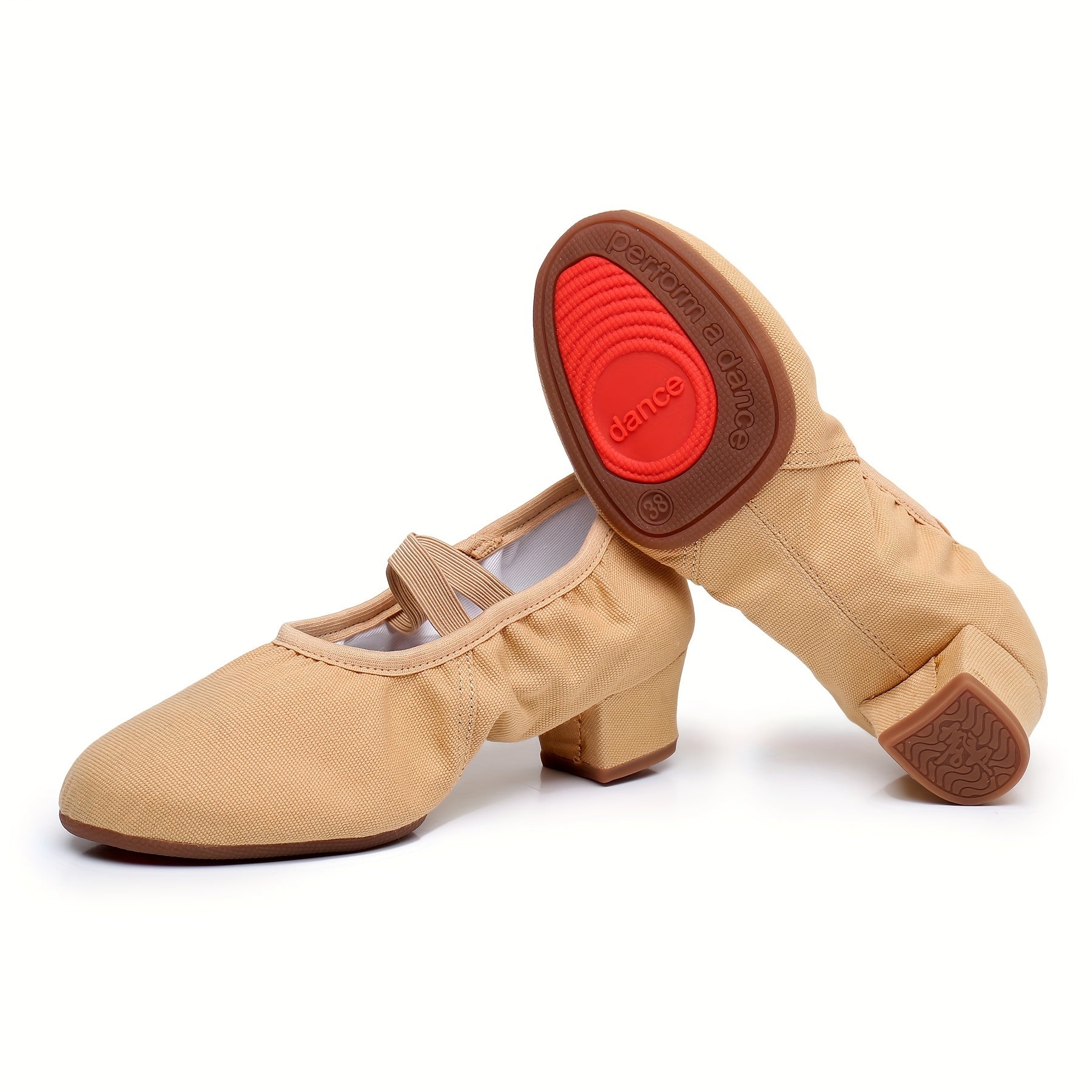 Women's Mid Heel Dance Sneakers Professional Dance Shoes