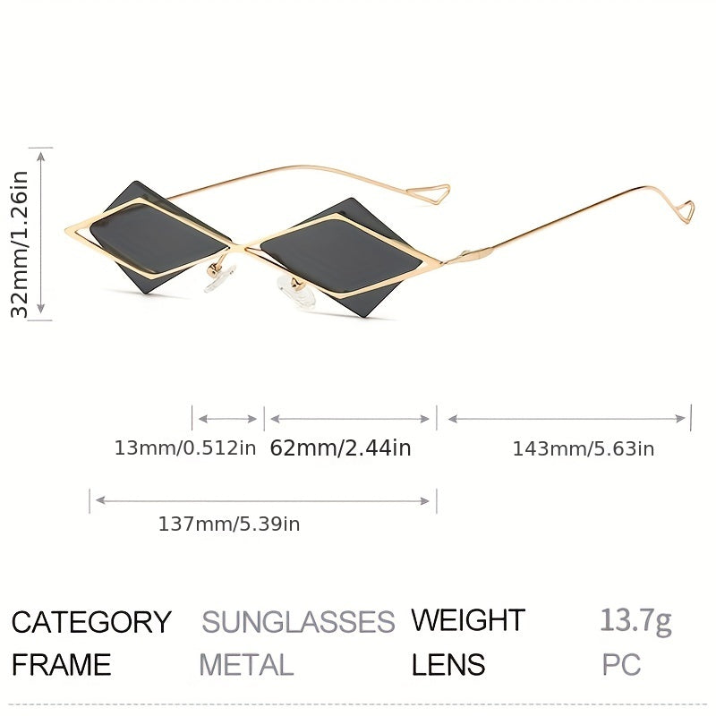 UV Protection Polygonal Metal Sunglasses for Outdoor Travel