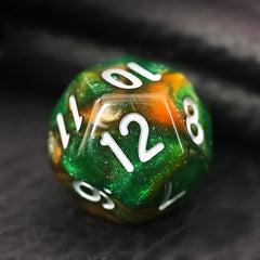 7pc Yellow & Green Star Dice Set for MTG RPG Board Games