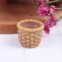 Mini Bamboo Basket Resin Ornaments for 1:12 Doll House