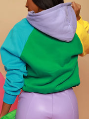 Letter Print Hooded Jacket with Pockets