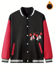 Happy Year Rabbit Graphic Men's Baseball Jacket
