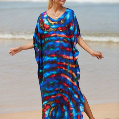 Tie Dye Bat Sleeve Cover Up Dress