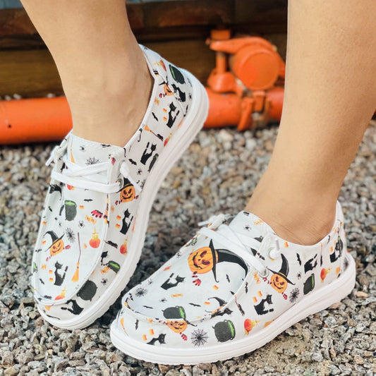 Women's Colorful Halloween Pattern Canvas Shoes Lightweight Walking Shoe