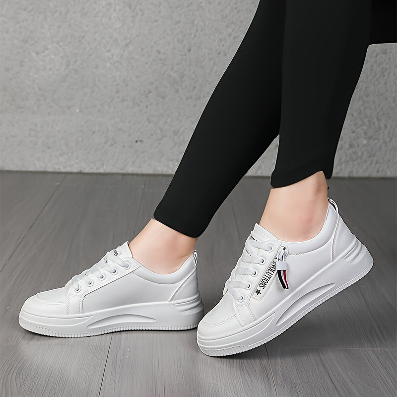 Women's Chunky Sneakers Flat Heighten Casual Lightweight Breathable Shoes