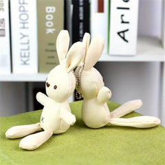 6pcs Corn Rabbit Plush Toy Beige & Rabbit with Brown Ears Overalls & Red Pants