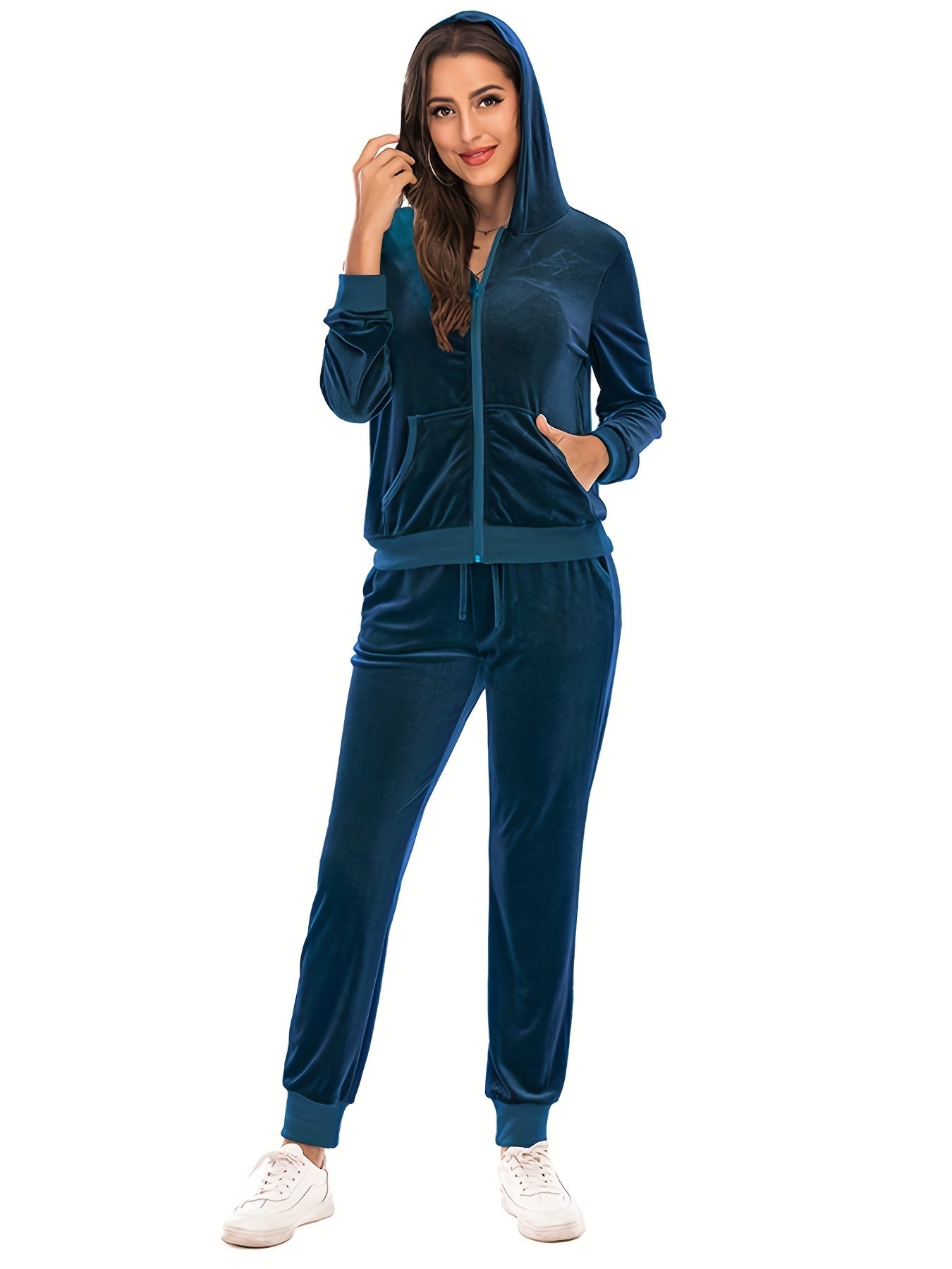 Women's Zip Up Hooded Top & Jogging Pants Lounge Set
