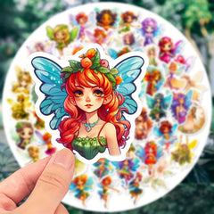 50pcs Butterfly Fairy Stickers Waterproof for Water Bottle Laptop
