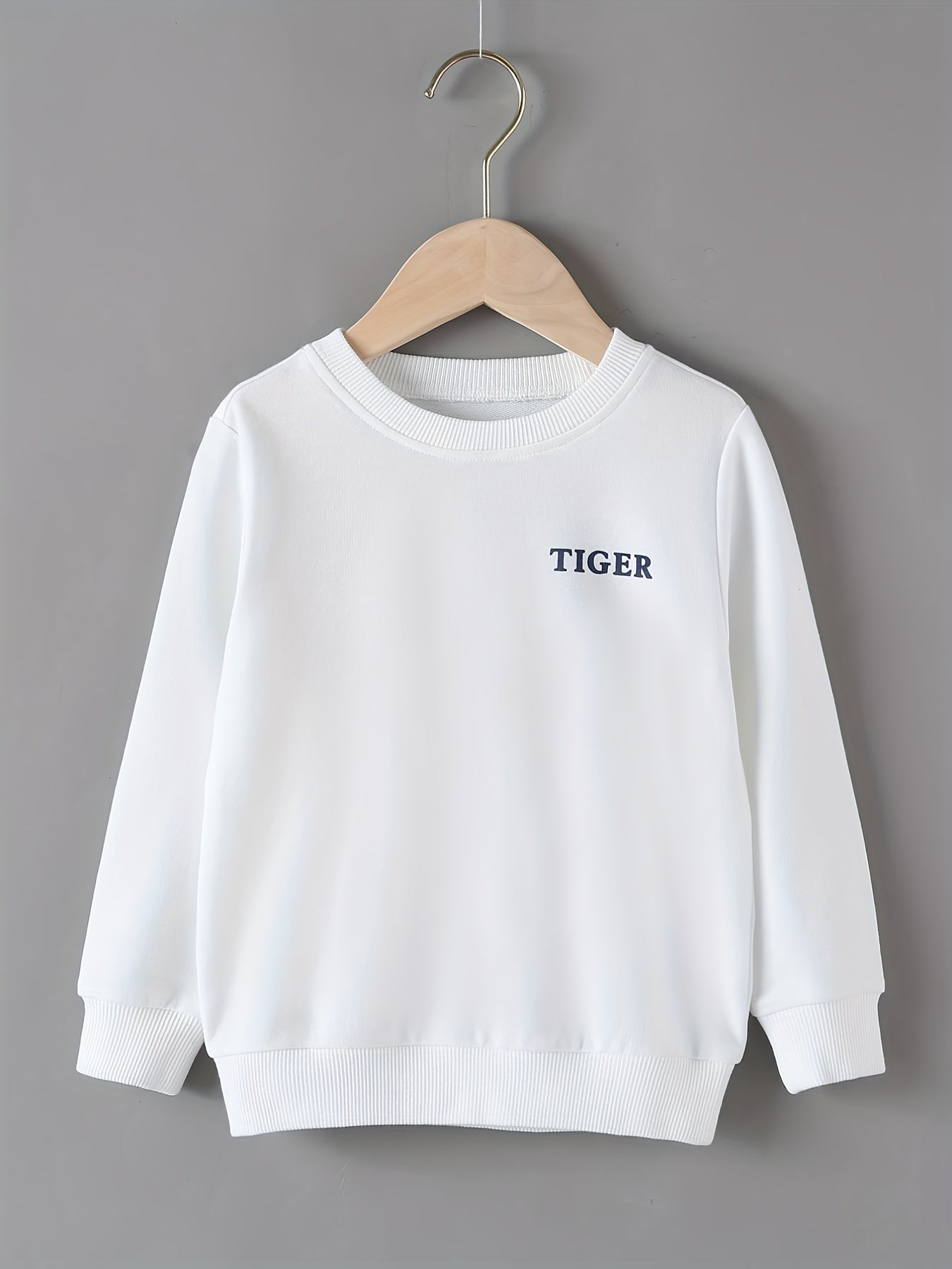 Tiger Long Sleeves Round Neck T shirt Tees Tops for Boys and Girls