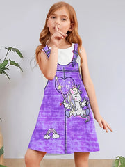Girls Unicorn Sleeveless Dress Summer Party Gift