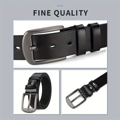 Men's PU Leather Buckle Belt for Suit Pants Jeans