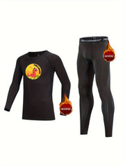 Kids Dinosaur Fleece Set Crew Neck Pullover & Matching Pants
