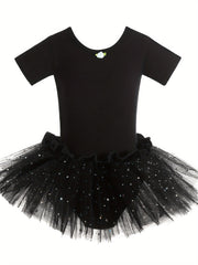Girls Cotton Sequin Tutu Leotard Ballet Dance Suit