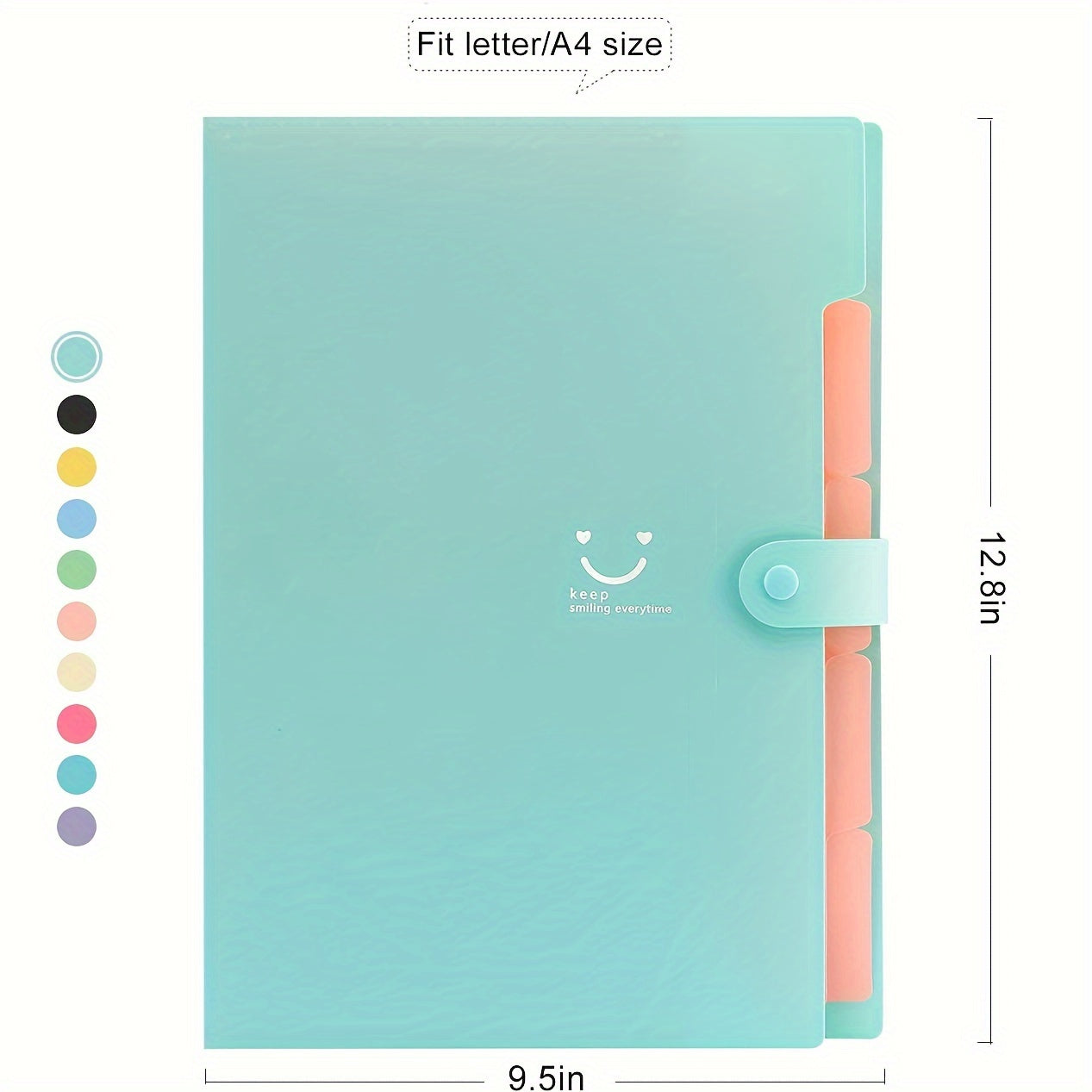Accordion Folder Letter Size 5 Pocket Folders Jade Stone