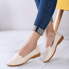 Women's Pointed Toe Slip On Flat Loafers Soft Sole Non Slip Shoes