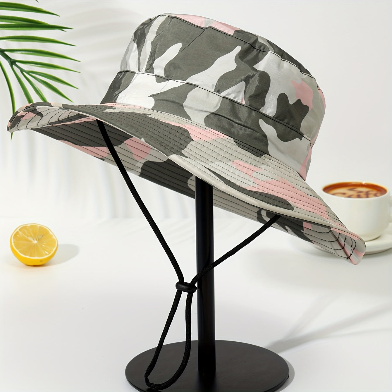 Camouflage Print Bucket Hat UV Protection Fisherman Cap