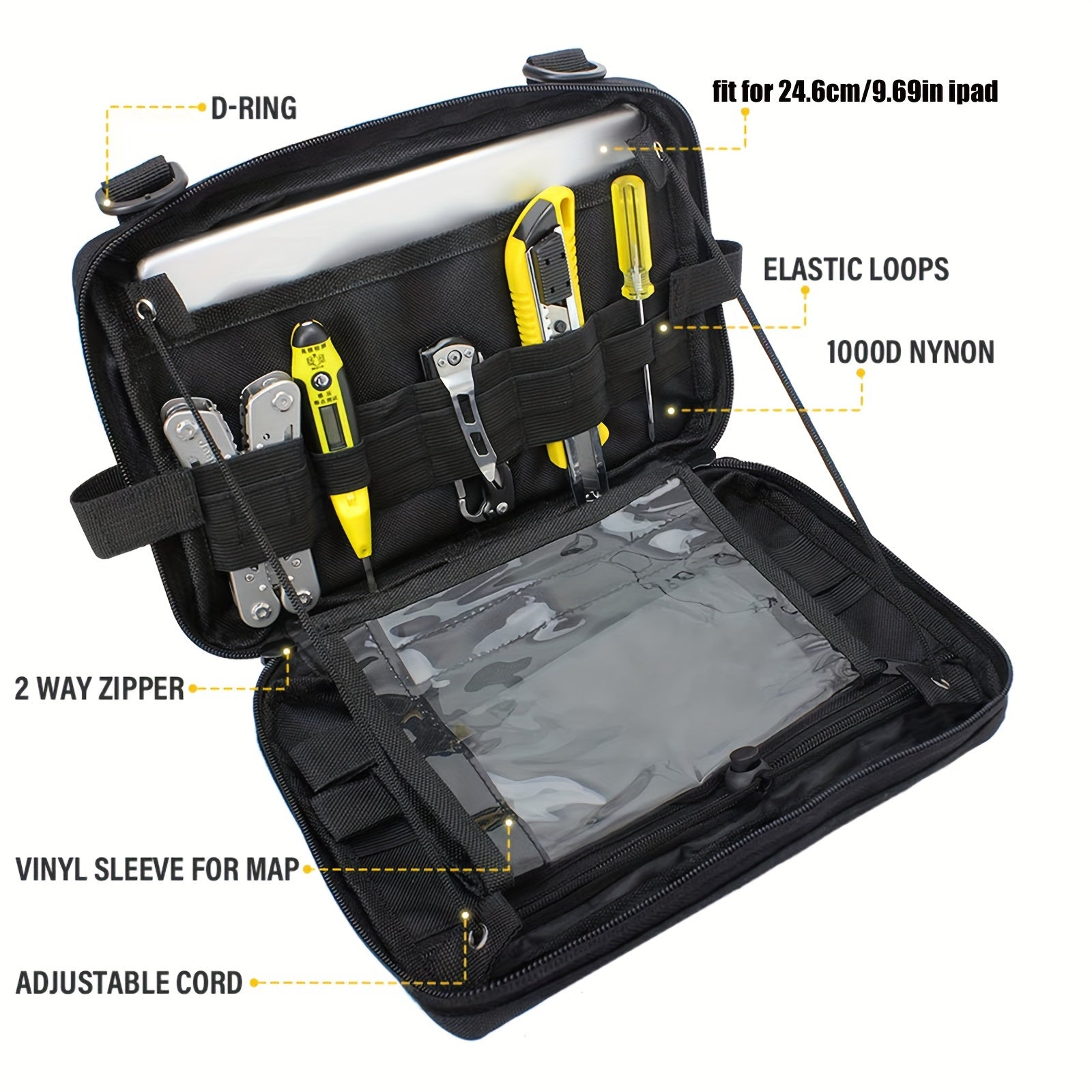 Small Portable Molle Pouch Medical Utility Storage Bag 1000D Nylon