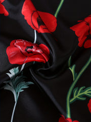 Satin Floral Print Nightdress Cooling Comfort Short Sleeve Nightshirts