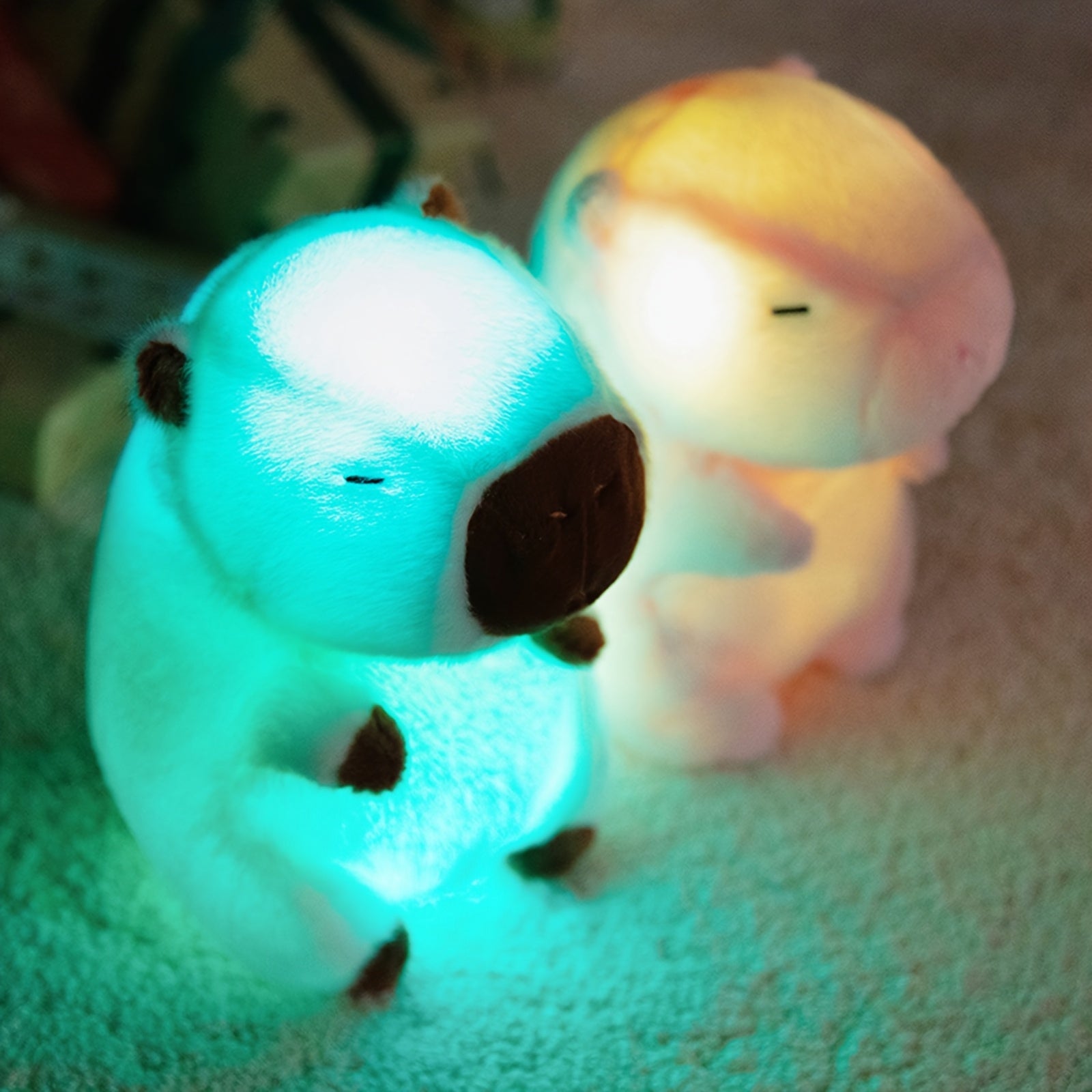 AKKUN Light Up Capybara Plush Toy 9.84 inch Soft Glowing Stuffed Animal