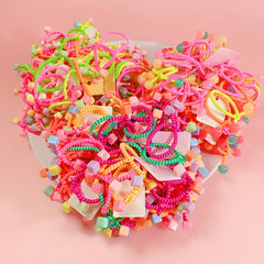 100pcs Sweet Hair Tie Elastic Hair Bands Ponytail Holders for Baby Girls