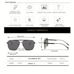 Men's Polarized Square Sunglasses UV Protection Summer Glasses