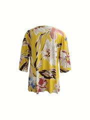 Floral Print V-Neck Mini Dress