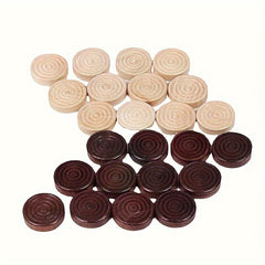 24pcs Wooden Backgammon Pieces Wooden Checker Pieces Set 2