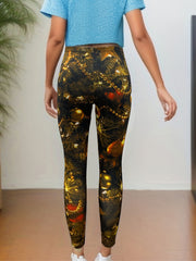 Christmas Casual Leggings Women's Plus Christmas Print Medium Stretch