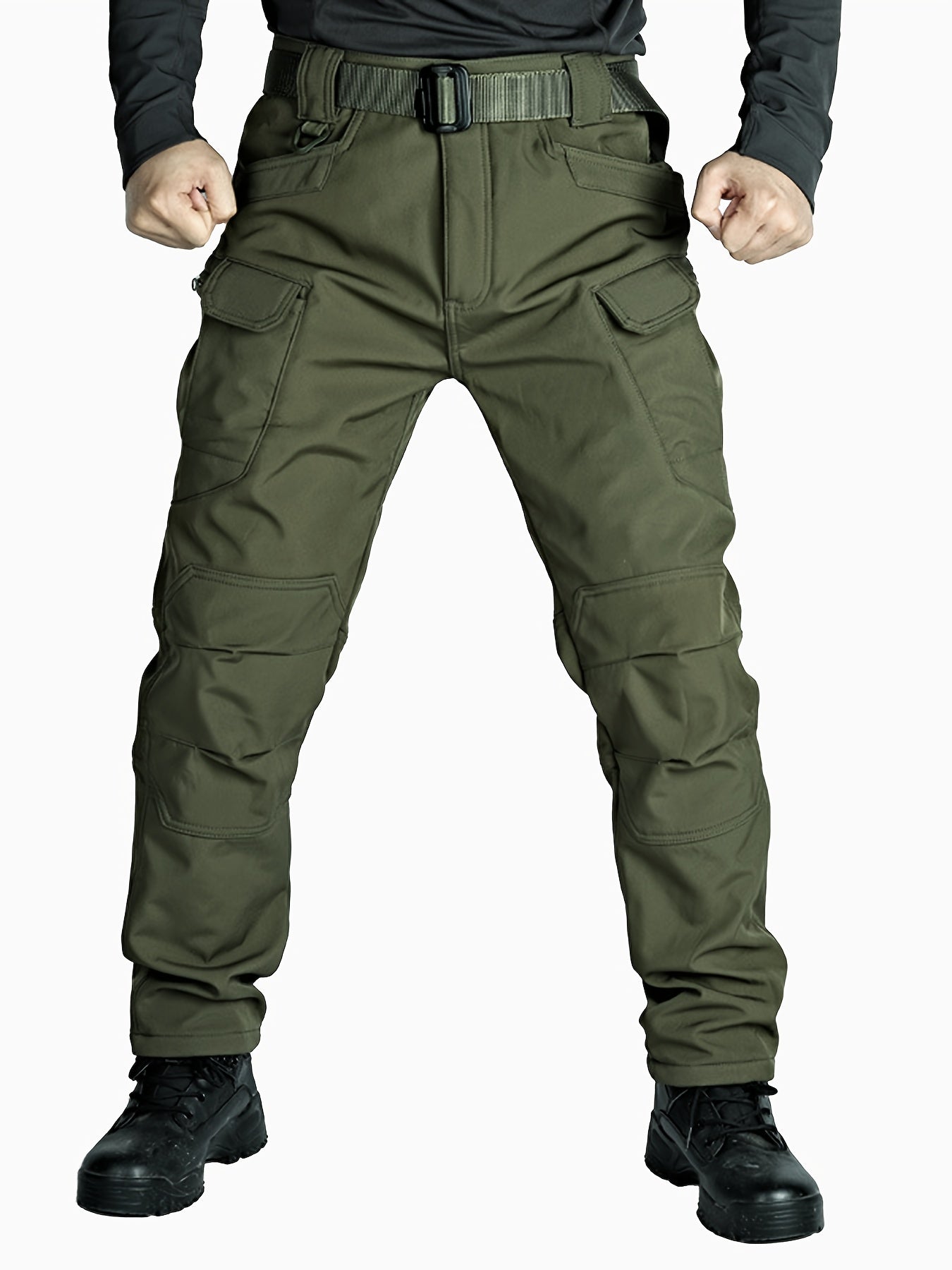 Men's Fleece Cargo Pants for Hiking Climbing