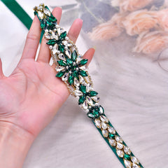 Fashionable Glass Beaded Bridal Sash for Wedding Guest