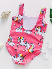 Girls' Rainbow Pony Swimsuit Ages 2-9