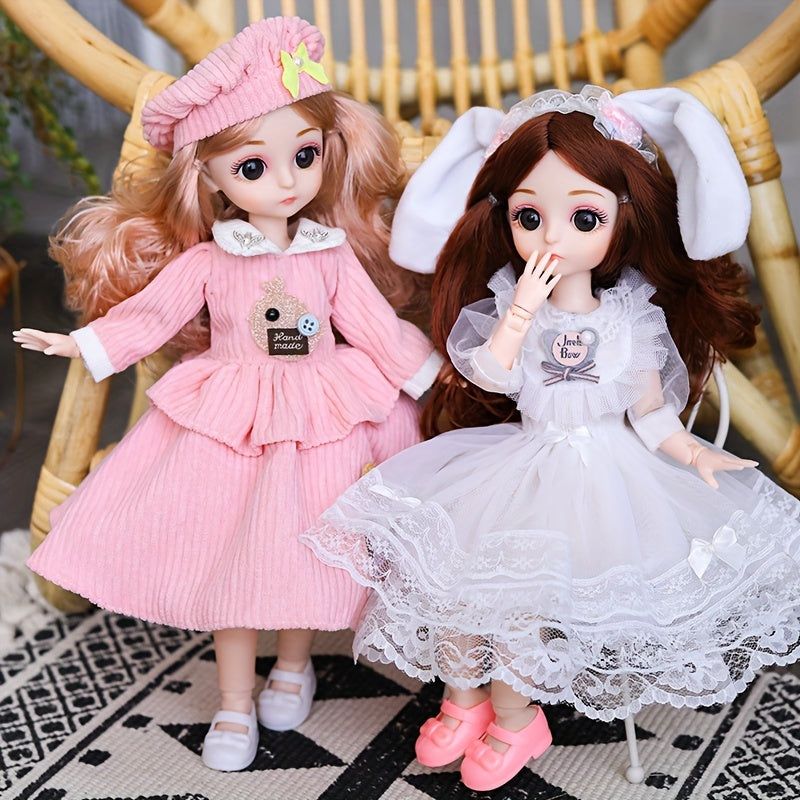 8in Doll Set Girl Toy Surprise Doll with Dress Pink Party Gift for Girls