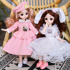 8in Doll Set Girl Toy Surprise Doll with Dress Pink Party Gift for Girls