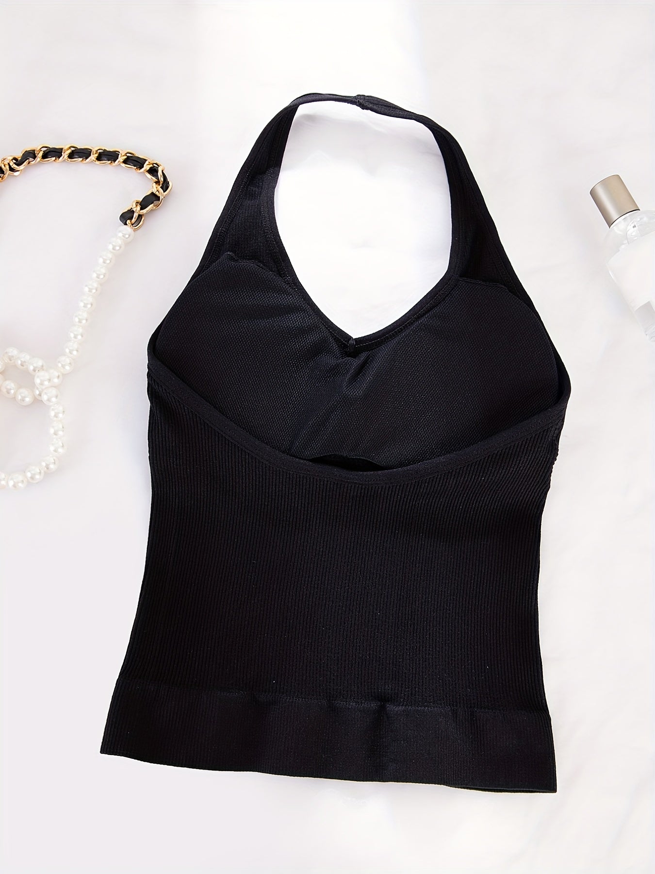 Halter Padded Tank Top Sexy V Neck All match Vest Top Women's Lingerie