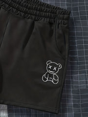 Bear Print Boys Comfortable Quick Drying Shorts for Summer