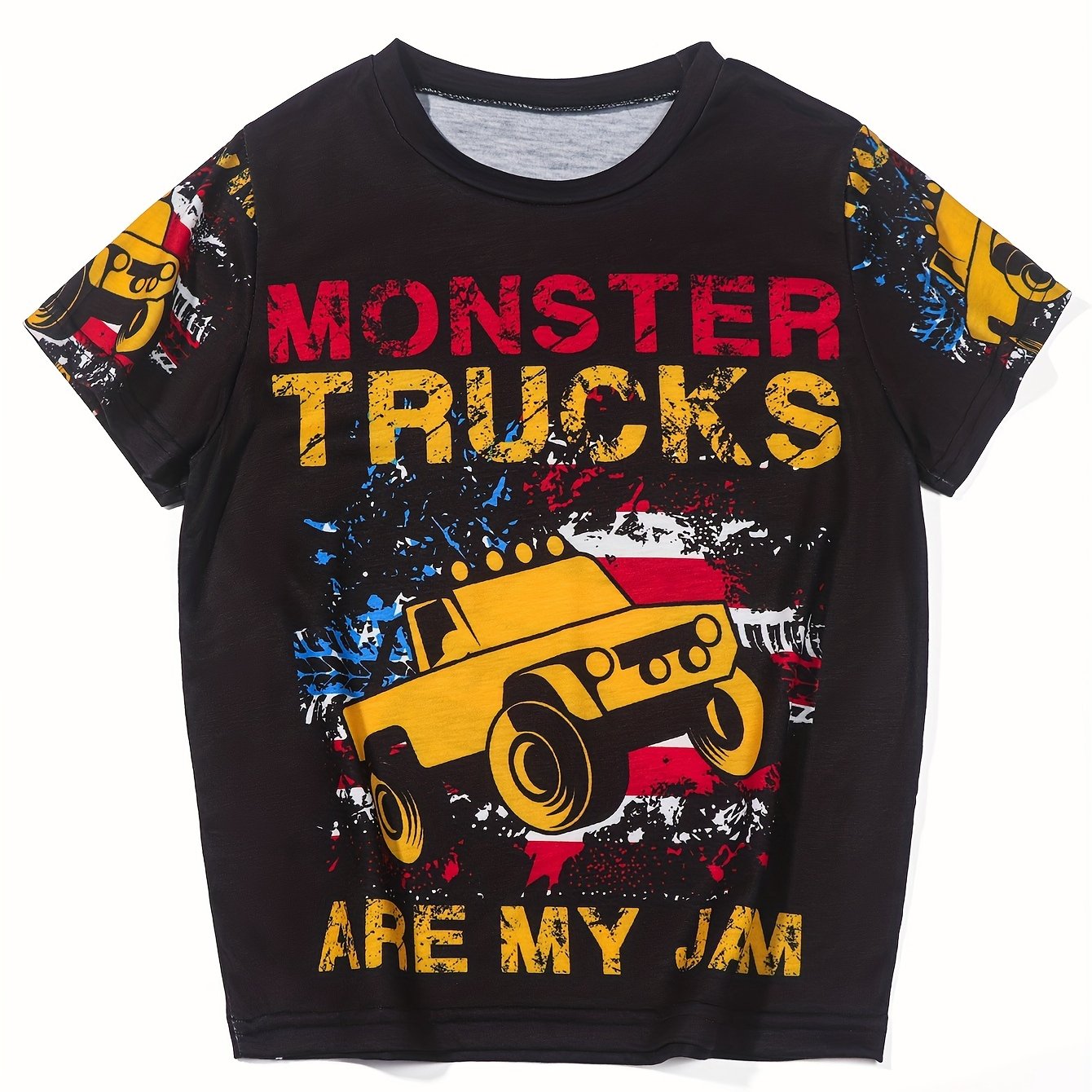 Kids' MONSTER TRUCKS Print Short Sleeve Tee
