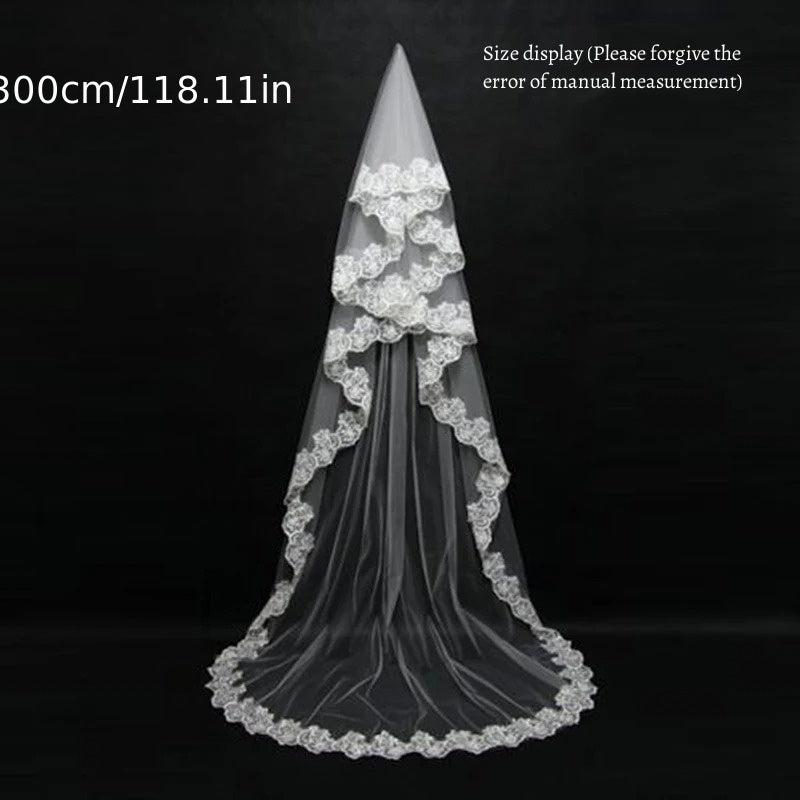 Bridal Lace Veil Floral Single Layer Headcloth Wedding
